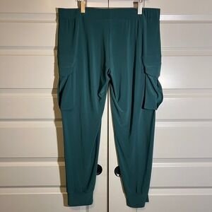Norma Kamali Cargo Jog Pants in Teal Women's Size, XL